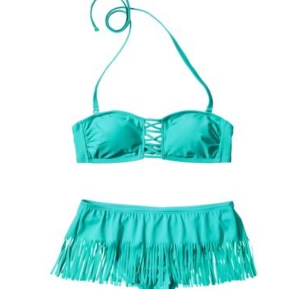 Xhilaration Other - NWT Xhilaration Teal CrissCross Strapless Bathing Suit bottoms